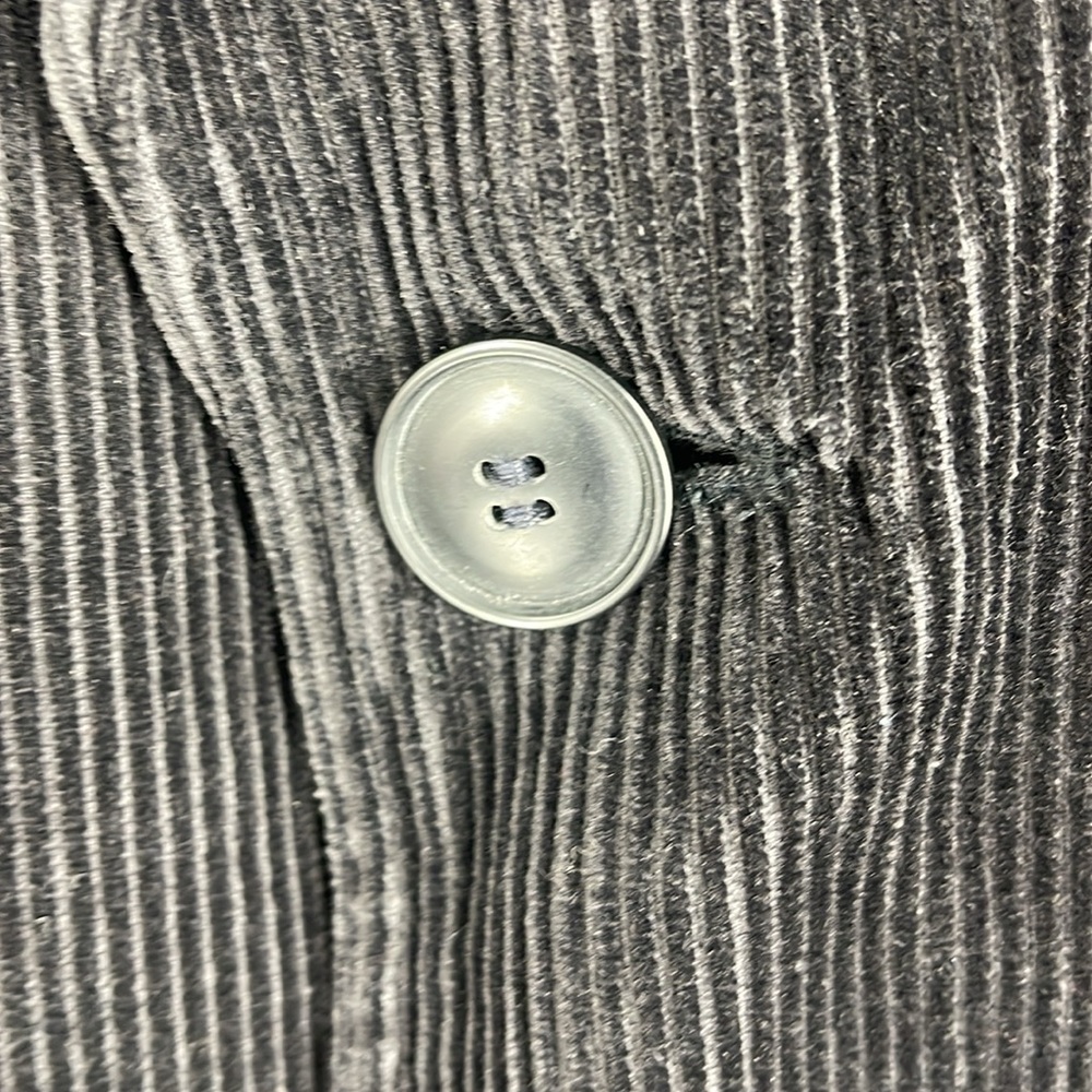 H&M brown corduroy three button long coat pockets men’s 38 medium collar jacket - Picture 8 of 14